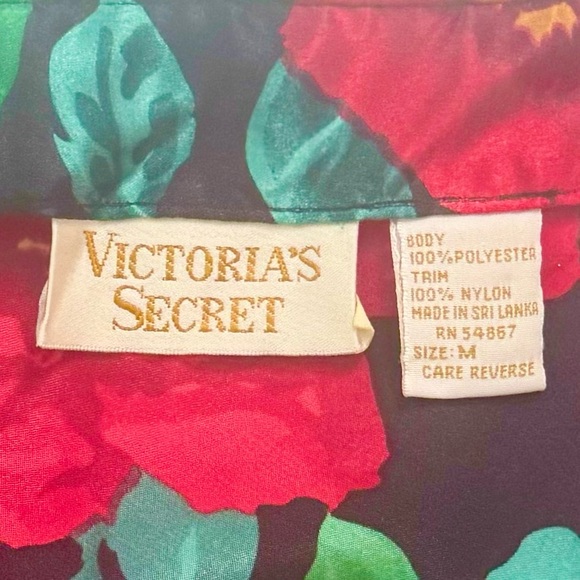 90s Victoria’s Secret Silky Satin Floral Print Vintage Lace Camisole Gold Label - Picture 3 of 8